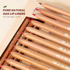 Lip Liner Set, 12Pcs Pure Natural Oak Brown Pink Red Series Lip Liners, Smooth and High Pigmented Lip Makeup Pencil