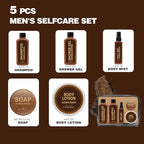 Gift Sets for Men Bath and Body Mens Gifts 6pcs Sandalwood Travel Size sets with Shampoo, Shower Gel, Soap, Body Lotion, Birthday Gifts for Men, Self Care Fathers Day Gifts