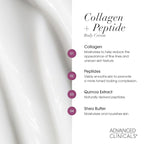 Advanced Clinicals Collagen Peptides Body Lotion & Face Moisturizer | Peptide Infused Collagen Lotion For Women & Men Helps Improve Look Of Crepey Skin, Wrinkles, & Uneven Dry Skin Texture, 16 Ounce