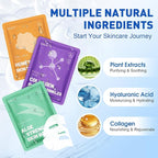 72 Pack Collagen Face Masks Skincare Set for Women, Hydrating & Moisturizing Face Mask for Skin Care, Bulk Sheet Face Masks for All Skin Types, Spa Party Gifts for Women