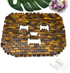 Jade Ice Sleeping Mask, Jade Mask for Relieving Face & Eye Puffiness Migraine, Anti Wrinkle Mask Therapy, Yoga Meditation Tools (Tiger's eye Jade)