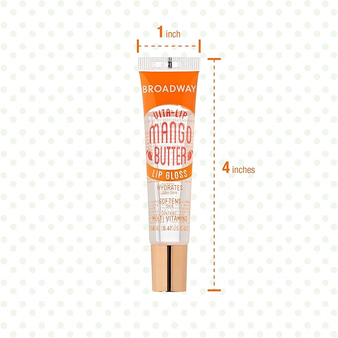 Ruby Kisses Broadway Vita-Lip Clear Lip Gloss (5 Pack Mint, Rosehip, Coconut, Argan Oil, Mango Butter), Ultra-Hydrating & Soothing Formula with Vitamin Oils, High-Shine Non-Sticky Finish Lip Balm