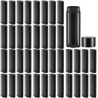 40 PCS 4.5g Oval Lip Balm Tubes Plastic Twist-up Filling Stick Refillable Lipstick Tube Containers for Chapstick Homemade Lip Balm DIY Deodorants Crayon (Black)