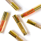 HerMINE Gold Lovers Hydrating Lip Oil with Glitter Long Lasting Nourishing Lip Oils Moisturizing Gel Multi-Packs Softening Clear Glitter