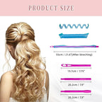 60pcs Heatless Hair Curlers Spiral and Wave Styling Kit 2 Styles No Heat Curlers with 2 Pieces Hooks for Women Girl's Short Medium and Long Hair((21.8 Inch/55 cm)