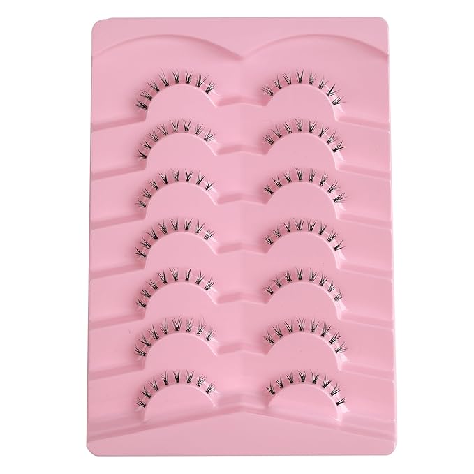 Lashes Natural Bottom Lashes 9mm Lower Strip Lashes Extention False Eyelashes Natural Look Wispy Bottom Eyelashes Fake Lashes Pack 7 Pairs