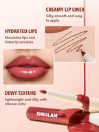 SHEGLAM 2-In-1 Lip Rules Liner & Gloss Pen Long Lasting Plumping Perfect Lip Combo Makeup Set-Case X Case
