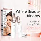 Rechargeable Facial Hair Remover for Women: 2-in-1 Device for Shaping Eyebrows and Removing Face Peach Fuzz (Pearl White)