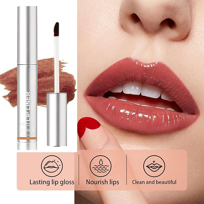 3PCS Peel Off Lip Liner, Light Brown/Dark Brown/Burgundy Light