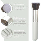 Gift Ready 10 Piece grayish green Makeup Brushs Set and 2 Piece Makeup Sponge – Wooden Handle with Soft Synthetic Bristles, Concealer, Powder – (Ideal for Christmas, Birthday, Women)