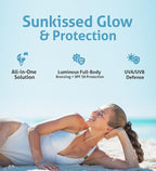 Tinted Body Screen Mini - Body Bronzer, Medium Bronze, SPF 30, Blue Light Defense, Plant-Based, Mineral Sunscreen, Travel Size. 0.5 oz.