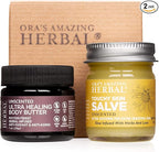Ora's Amazing Herbal, Eczema Relief, Touchy Skin Salve, Ultra Healing Body Butter, Eczema Cream, Eczema Balm, Herbal Salve, Travel Size, 1oz each