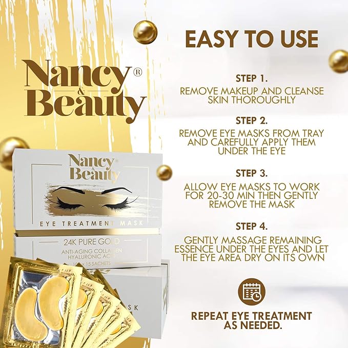 Under Eye Patches - 24K Gold Under Eye Mask, Dark Circles Under Eye Treatment Mask, Anti-Wrinkle Under Eye Bag Treatment for Puffy Eyes, Collagen Patch & Eye Mask Skincare, Under Eye Gel Pads 20 Pairs