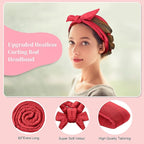 Heatless Curling Rod Headband, Upgraded 60" Extra Long Heatless Curls Headband Soft Hair Curlers to Sleep In Hair Rollers No Heat Curls (Red)