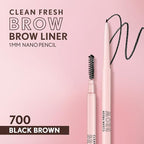 Covergirl Clean Fresh Brow Nano, 700 Black Brown, Eyebrow Pencil, Ultra-Precise Tip, Waterproof, Transfer-Resistant, Built-In Spoolie, Vegan Formula, 0.001oz