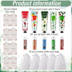 50 Set Bridal Shower Favors for Guests,Hand Cream Bulk and Lip Balm Bulk for Bridal Wedding or Baby Shower Party Gifts for Adults with Organza Bag Thank You Card