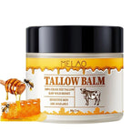 Whipped Beef Tallow and Honey Balm, Grass Fed Grass Finished Face Cream for All Skin Types - Grass-Fed Beef Tallow & Raw Wild Honey Blend - All-Natural Moisturizer for Face & Body, 2 OZ