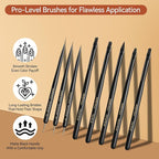 8PCS Nail Art Brushes for Builder Gel, Polygel & Polish – Flat, Round, Liner, French Tip & Detail Brushes for 3D Acrylic Flowers – Professional Nail Painting & Design Tools