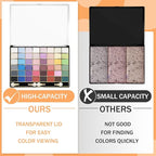 3 Pcs Large Empty Magnetic Eyeshadow Palette Cosmetics Pan with Clear Top DIY Eyeshadow Pan Cosmetics Dispensing Storage Box for DIY Eyeshadow Lipstick Pigment Blush 9.25 x 6.57 x 0.47 Inch