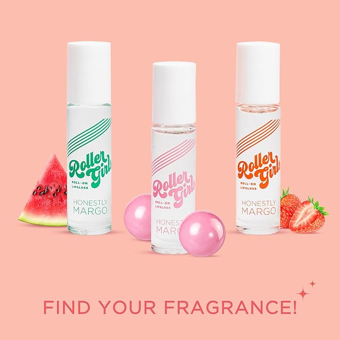 Roller Girl Roll-On Lip Gloss (Strawberry Amber, 2 Pack) – Lip Gloss for Women with Hydrating Vitamin E & Moisturizing Shine, Refreshingly Lightweight Your Lip Stain, Non Stick Gloss