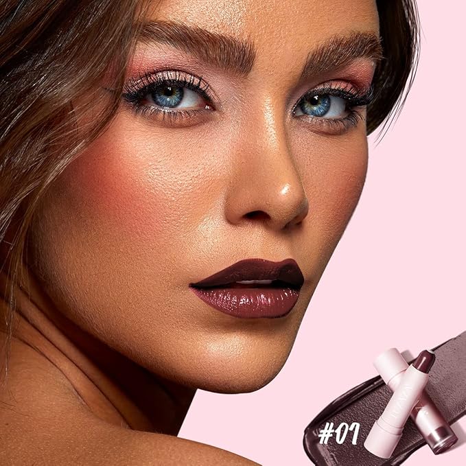 2PCS Tinted Lip Balm Chapstick with Color, Natural Semi - Gloss Finish, Hydrating/Coloring 2 in 1 Moisturizer Lip Stick for Girls & Women #01+#04