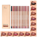 Lip Liner Set, 12Pcs Pure Natural Oak Brown Lip