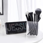 Jessup Makeup Brush Set 10pcs Black Make up Brushes Set Professional with Natural Synthetic Hair for Foundation Blending Blush Concealer Eyeshadow Eyebrow Eyeliner, T323