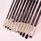 Jessup Professional Eye Makeup Brushes Set Natural-Synthetic 15pcs for Eyeshadow Blending Concealer Eyeliner Eyebrow, Zinfandel T284