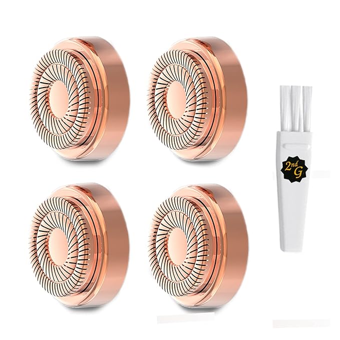 Women's Facial Hair Remover Replacement Heads for Finishing Touch Flawless Generation 2 Double Halo Hair Removal Tool for Face,18K Gold-Plated 4 Count (FIT with GEN 2 Hair Remover Device ONLY)