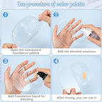 ASTER Clear Makeup Mixing Palette, Hand-Held Makeup Palette Tray for Liquid Foundation, Nail Art Manicure Palette with Mixing Shovel, Acrylic Palette Pigment Palette for Makeup Artist and Beginner