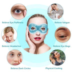 Permotary 2PCS Gel Eye Mask Reusable Hot Cold Compress Pack Eye Therapy,Therapeutic Gel Eye Spa Pad for Puffiness/Dark Circles/Eye Bags/Dry Eyes/Headaches/Migraines/Stress Relief-Green&Blue