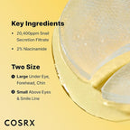 COSRX Advanced Snail Hydrogel Eye Patch (60pc), Gel Serum Mask, Puffy Undereye Treament, Fine Lines, Refresh, Hydrate| Paraben free, Korean Skin Care