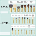 Professional Makeup Brushes Set Premium Quality Goat Hair Synthetic Fiber Powder Foundation Highlight Concealer Eyeshadow Blending By Bueart Design