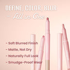COLORGRAM All In One Over-Lip Maker 01 Warm Peach | Versatile Lip Liner & Contour with Natural Shades, Matte finish, Bigger and Fuller Lips, Plumping effect, Smooth creamy texture