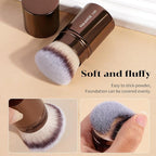 MAANGE 7pcs Makeup Brush Set Double Sided Kabuki Makeup Brushes Contour Brush for Foundation Liquid Powder Concealer Cream Cosmetics Bronzer Blending Blush Buffing Makeup Tools (Coffee)