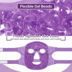 Ice Face Mask Reusable and Cold Gel Eye Mask for Puffiness/Dark Circles/Eye Bags/Dry Eyes/Headaches/Migraines/Stress Relief, Ice Pack for Eyes & Face (Purple)