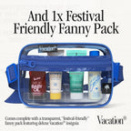 VACATION Sun Belt Sampler Kit, SPF 30-50 Sunscreen Pack, Includes Classic Lotion, Super Spritz Face Mist, Baby Oil, After Sun Gel, Festival Friendly Fanny Pack