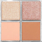 Palladio Eyeshadow Quads, Velvety Pigmented Blendable Matte, Metallic & Shimmer Finishes, Creamy Formula, Four Way Quad Eye Shadow Palette, Talc-Free (Honey Pie)