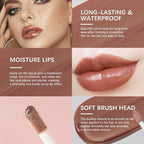 3 Colors Lip Butter Gloss, Hydrating Lip Glow Oil Lip Glaze, Brown Sugar Nourishing Lip Tinted Gloss Lip Care, Non-Sticky Long Lasting Lip Plumper Gloss Makeup (4+11+13)