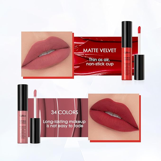Velvet Matte Liquid Lipstick Makeup Long-Lasting and Waterproof Lipstick