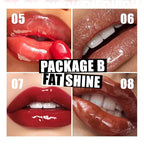 4 Colors Hydrating Lip Oil,Fat Lip Oil Lip Glaze,Shiny Transparent Lip Gloss Plumping,Nourishing & Non-sticky Long Lasting Fresh Clear Smooth Lip Care,Long Lasting Lip Oil(Set B)