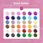 Beetles Fall Gel Nail Polish Set, 36 Colors Gel Polish Set Sparkle Red Pink Glitter Black Nail Kit Free Journey Collection with 3Pcs Base Top Coat Soak off Uv Gel Polish Manicure Kit