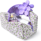Soidram quilted makeup bag floral
