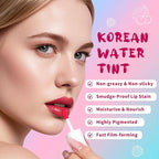 Lip Tint Stain, Long Lasting Korean Lip Stain Set, Non-sticky Waterproof Lightweight Lip and Cheek Tint, Moisturizing High Pigment Water Tint, Matte Finish Lip Tint