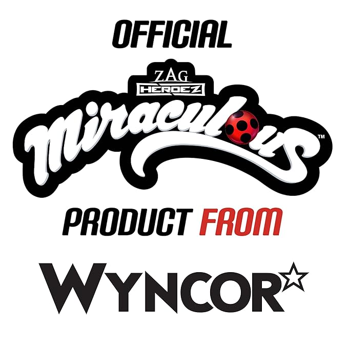 Miraculous Ladybug Kids Makeup Set - 10 Piece Bag with Nail Polish, Hair Chalk, Stickers & More - Safe, Non-Toxic Pretend Play Cosmetics - Marinette Themed Makeup Kit for Children