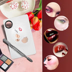 2Pcs Cosmetic Makeup Palette, Premium Stainless Steel Metal Makeup Mixing Palette with Spatula, Makeup Mixing Tray for Mixing Foundation/Eye Shadow/Mascara/Nail Polish/Pigment/Nail Art