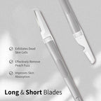 Face Razors for Women, Dermaplane Razor for Women Face, Eyebrow Razor, Facial Razors, Dermaplaning Tool, Reusable Metal Handle with 8 Microblades for Sensitive Skin, Peach Fuzz Remover, Gray