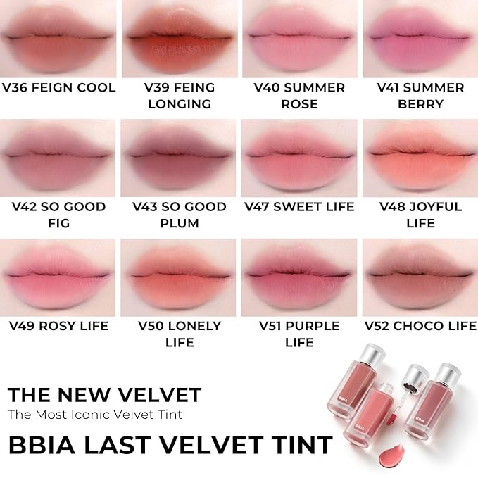 BBIA Last Velvet Tint NEW - Soft Creamy Matte Finish Lip Stain, Blur Effect & Velvety Texture, Long-Lasting, High Pigment, Non-Drying, Vegan, Korean Lip Makeup (V52 CHOCO LIFE, Pack of 1)