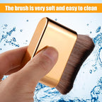 2pcs Self Tanning Brushes, Soft Bristles Body Makeup Brush Liquid Foundation Self Tan Blending Brush Tanning Brush Applicator for Face Body (Gold)