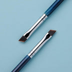 Eyeliner Brush Fine Angled - PRO Precision Gel Eye Liner Makeup Brush -Ultra Thin Slanted Flat Angle - Premium Cruelty Free Synthetic Bristles (E835 Blue)